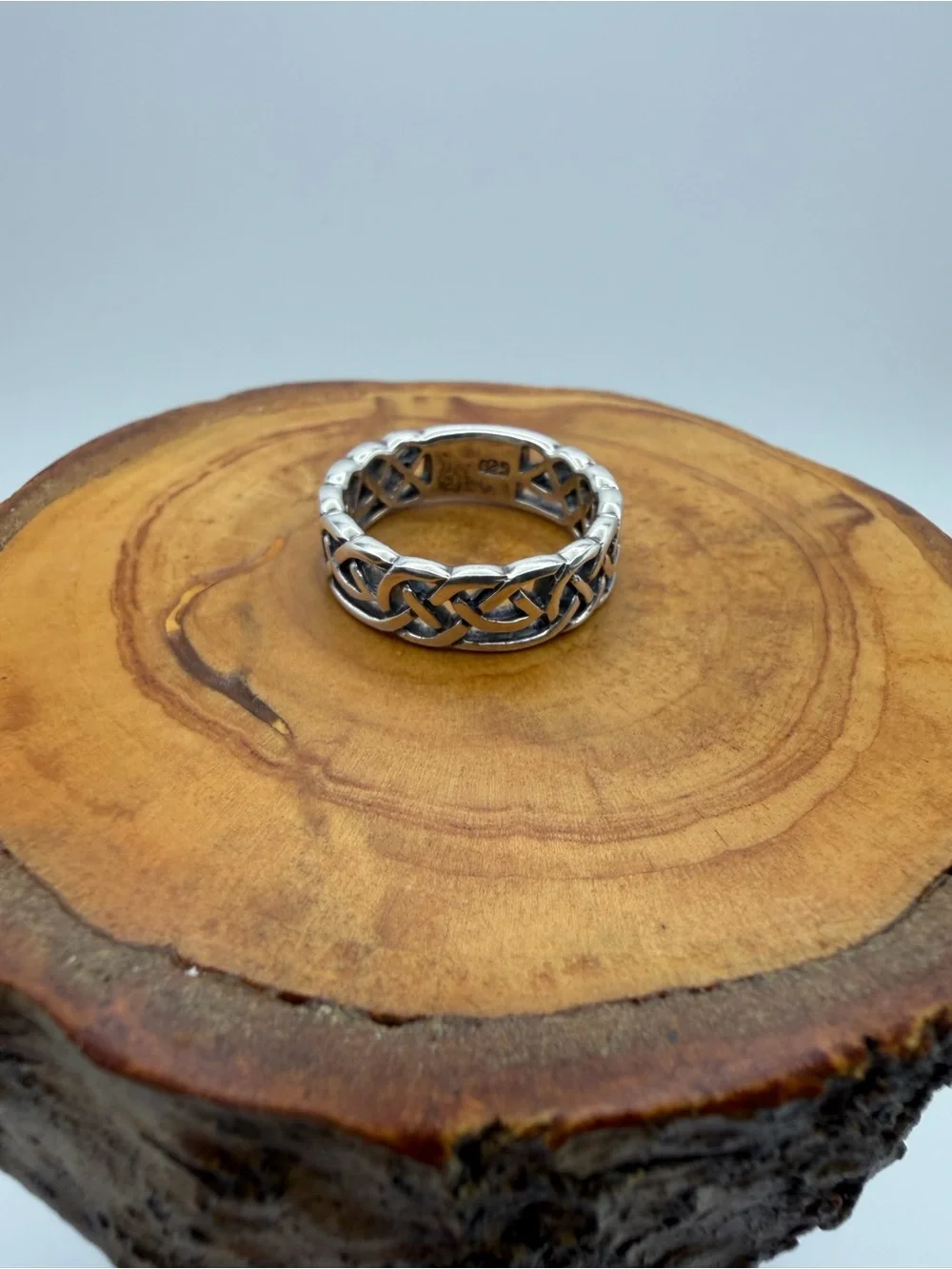 Sterling Silver Celtic Knot Band Ring - Size 6 - 4.5g